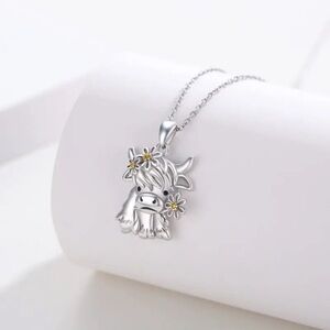 Highland Cow Pendant Silver Necklace